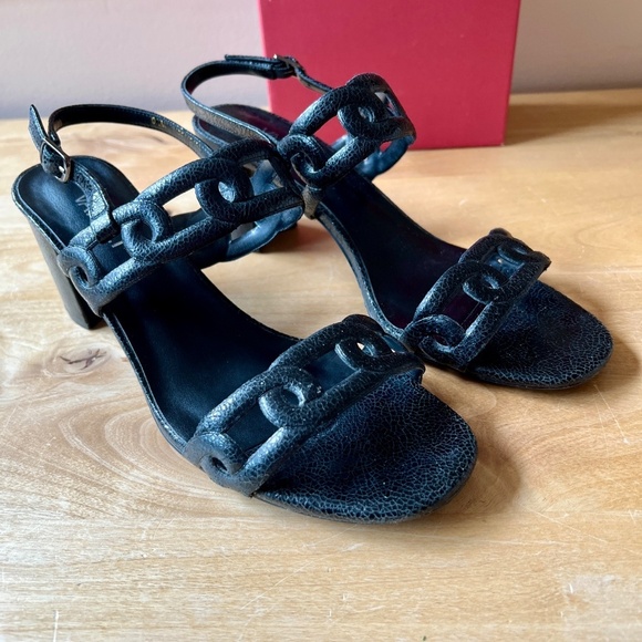VANELI LEANNE PEBBLE SANDAL 9.5 STRAPPY LEATHER SUMMER VACATION CHUNKY SLINGBACK - Picture 4 of 12